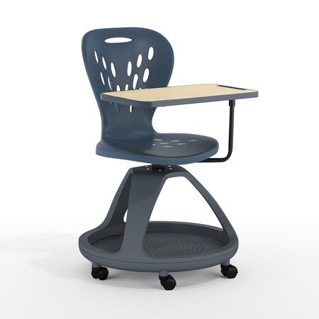 Flash Furniture Dark Gray Mobile Desk Chair, 360 Degree Tablet Rotation YU-YCX-019-DG-GG